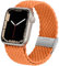 Anlinser Braided Solo Loop Compatible with Apple Watch Strap 42mm 41mm 40mm 38mm, Elastic Sport Band with Adjustable Buckle Designed for Apple Watch SE Series 10 9 8 7-1, Orange