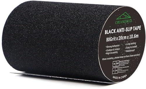 CHUANGSEED Ruban antidérapant,20cm x 10.6m,Bandes antidérapantes avec Ruban adhésif antidérapant pour escaliers,marches,revêtements de Sol,Ruban antidérapant Solide,Autocollant