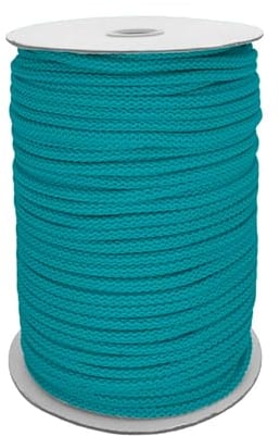 Polyester-Schnur 100m Kordel Seil Bekleidungskordel Makrameeschnur weiche Häkelbindung Ø ca. 6mm, Farbe:906 - türkis