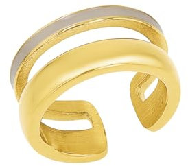 s.Oliver Ring Edelstahl Damen Ringe, Gold, Kommt in Schmuck Geschenk Box, 2037982