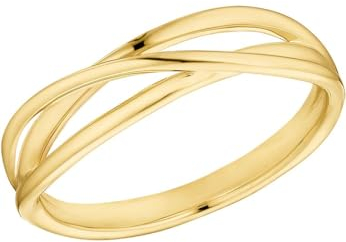 s.Oliver Ring 925 Sterling Silber Damen Ringe, Gold, Kommt in Schmuck Geschenk Box, 2037826