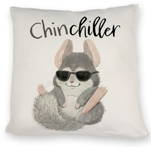 speecheese Kissen Chinchilla mit Spruch Chinchiller Relax Chillen Pur Mach | Pause im coolen Bett Zum Schlafe