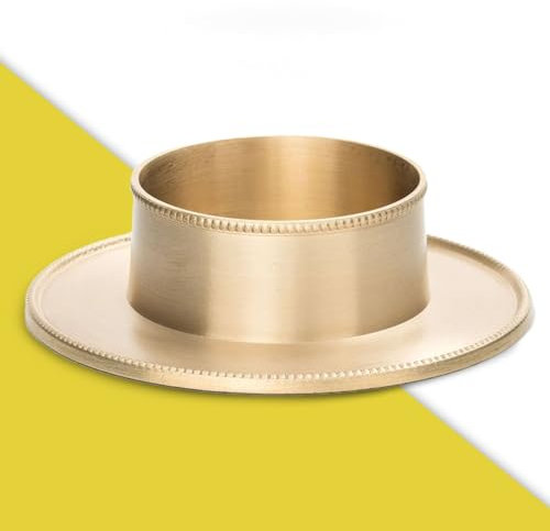 WikaKerzen Kerzenleuchter für Kerzen - Kerzenständer in Silber & Gold gebürstetem Messing Metall - Kerzenhalter für Hochzeits-, Kommunions- & Taufkerzen (Gold, Ø 6 cm)