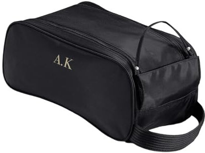 Football Boot Bag for Kids - Personalised Football Kit Bag with Shoe Storage Bags, Perfect Football Gifts for Men, Travel Shoe Bag and Shoe Bags for Travel, Trainer Bag and Golf Shoe Bag (Black)