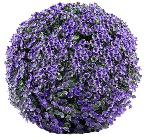 Lesunbak Buchsbaumkugel, Künstlich Buchsbaumkugel Ø 10-30 cm, Buchsbaum Kugel UV-beständig, Künstlicher Buchsbaum Pflanzen Kugel, Dekorative Kugelpflanzen Für Haus Garten Hochzeit Lila 25cm