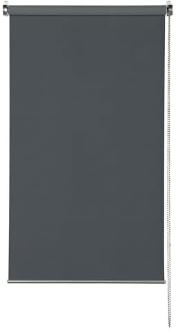 GARDINIA EASYFIX Rollo Premium zur Verdunkelung, Rollo ohne Bohren zum Kleben oder Klemmen, Blickdicht, Sichtschutz, Blendschutz, Inkl. Montage-Teile, Grau, 90 x 210 cm (BxH)