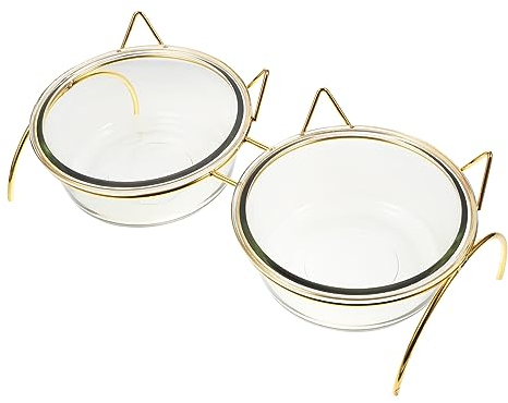 INOOMP Haustier-Futter-Set Katze Keramik-napf Hohe Basis Wasser-Futter Katzenfutter Schüssel Hals Welpen