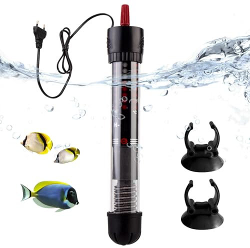 GOMETY Barra riscaldante per acquario, 25 W, 20 L-40 l, scaldabagno regolabile, con termostato, per serbatoi di pesce e acquario (20-34 °C) (25 W)