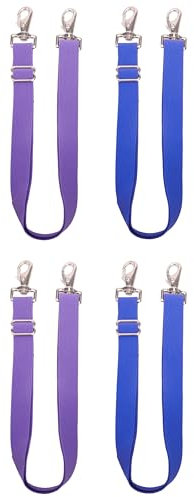 Elastische Beingurte für Pferdedecken, Pferdedecke, Ersatz-Beingurt (4, 2 blau + 2 lila), 4 Stück