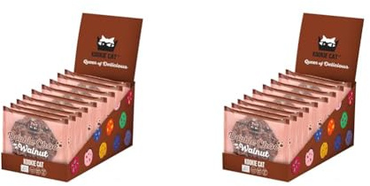 Kookie Cat Double Choc Walnuss - Vegan Cookies, Glutenfrei, Sojafrei, Bio, Cashew & Hafer - 12 X 50g Multipack (Packung mit 2)