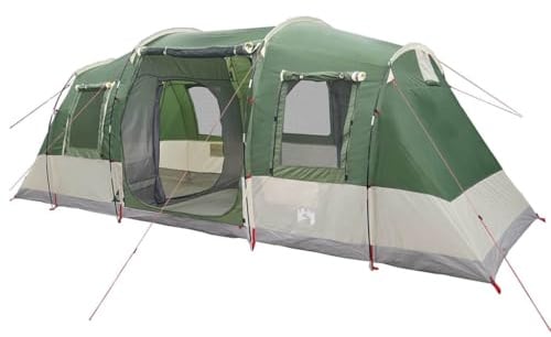 vidaXL Tenda da Campeggio a Tunnel per 4 Persone Verde Impermeabile