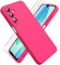 Ikziwreo Cover per Samsung Galaxy A16 4G/5G, 2 Proteggi Schermo in Vetro Temperato,Custodia in Silicone Morbido TPU Liquido,Case Protettiva Gomma Antiurto - Rosa Brillante