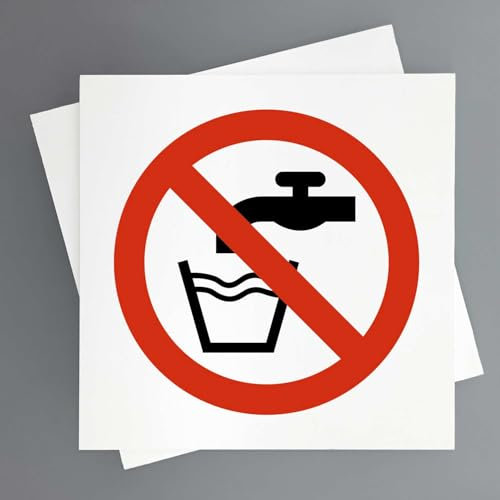 Cartel Agua no Potable Pack 2ud de 19x19 cm Señal Prohibido Beber Agua no Potable (Prohibido beber)