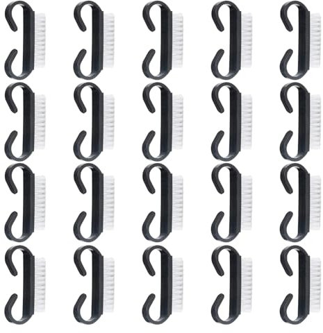 Nail Brush,20 Pieces Black Handle Nail Cleaning Brushes Fingernail Brushes Hand Wash Brush for Toes and Nails Cleaning