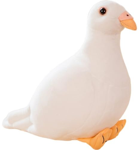 QWEPU Plüschvogel, Plüschtier, Taube, niedliche Nagetierfüllpuppe, Geschenk für Freunde und Kinder (20 cm, weiß)