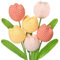 DEMIUKO 6 Pzas Tulipanes de Ganchillo Flores Artificiales Tulipanes Ramo de Tulipán Crochet Tejido Suave Flores de Punto Ganchillo Regalo para Mujeres Amigos Familia Hogar Florero Oficina Decoración