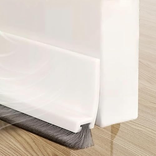 Cotensta 100cm Blanc Paraspifferi per Porte, Guarnizione per Porta per Protezione da Suoni, Freddo, Umidità e Insetti in Silicone, Guarnizione a Spazzola per Porte, (white)