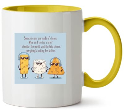 Hippowarehouse Sweet Cheesy Dreams Printed Mug Various Colour Options Ceramic Cup Kitchenware 11oz