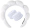 WREWING Damen Spa Stirnband Set zum Waschen des Gesichts mit Samt, Bubble Skincare, Armbändern & Puffy Sponge, Weiß