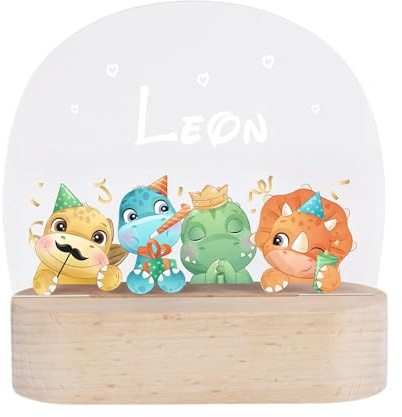 S SUNINESS Personalisierte Geschenke Baby,Taufgeschenke für Mädchen Junge Nachtlicht Baby Geburtstagsgeschenke, Weihnachtsgeschenke Geschenke Zur Geburt(Dinosaurier)