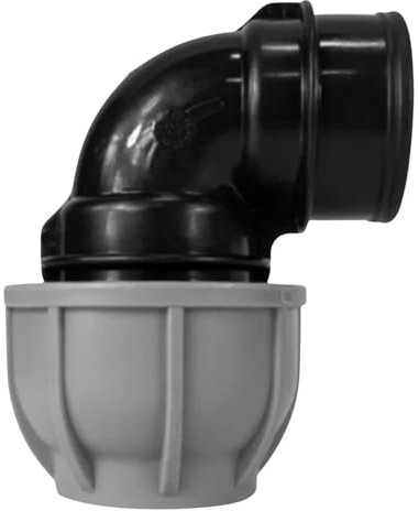 MYPURECORE MDPE Compression Fitting 20-50mm – Straight, Elbow, Tee, Stop End & Valve – BSP Threaded Water Pipe Connector – Leak-Proof Irrigation for Blue Pipe (Elbow 25mm x 1” bspf)