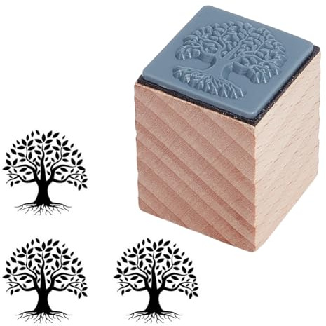 OLYCRAFT Holzstempel Baum Des Lebens Holzstempel Zum Basteln 2.5x2.5x3cm Mini Stempel Holzstempelwerkzeug Für DIY Kunst Und Handwerk Tagebücher Alben Scrapbooking Kartenherstellung Planer Umschläge