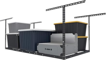 Wintem - Étagère Suspendue Peu encombrante 183 x 91 cm Robuste avec Hauteur réglable 60 – 100 cm, étagère en métal à Installer au Plafond pour Garage Cave et entrepôt avec Charge 200 kg