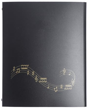 Fafeicy Notenordner, Wasserfester A4-Notenordner mit 52 Seiten, 4-seitige Erweiterung, Entworfen für Klavier, Tastatur, Violine und Cello
