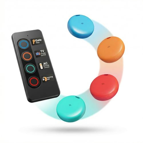 Schlüsselfinder Schlüssel Finder mit Lauter Piepton -75-80dB Key Finder für Schlüssel, Fernbedienung, Geldbörse, Tasche - Batterie inklusive - Leicht & Kompakt
