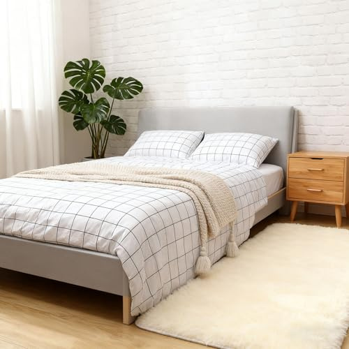 LIHUANE Hochflor Teppich Shaggy Teppich 130 x 190 cm Weich Und Elegant, Waschbar Flauschig-Weiche Teppiche Deko Pflegeleicht Und Robust für Schlafzimmer Kinderzimmer, cremefarben