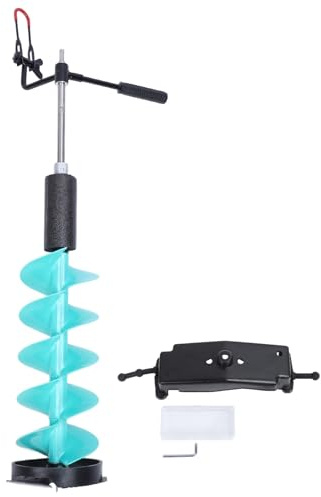 YushiTrading Kit de foreuse électrique pour la Glace, foreuse pour la pêche sur Glace avec Lame en carbure tranchante et Tige d’Extension positionneuse pour Trous de 8 Pouces, foreuse pour la g