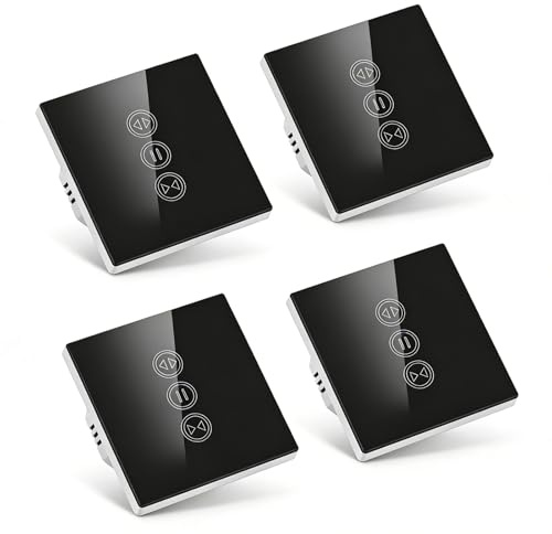 LoraTap 4 x Rollladenschalter, WiFi, kompatibel mit Alexa Google Home für Sprachsteuerung, intelligenter Timer, Wandmotor