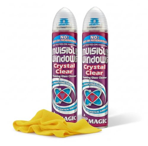 Window Cleaner Spray 2 Pack 300ml with Microfibre Cloths – Streak-Free Glass Cleaner for Windows, Mirrors & Screens – Fast Drying Multi-Surface Cleaning Kit