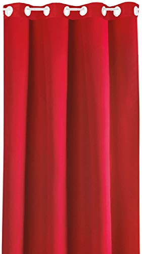 Bestlivings Blickdichte Gardine mit Ösen (140x245 cm/Rot), in vielen Variationen
