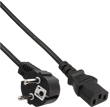 InLine® 16647F - Cavo di Alimentazione, con Contatto di Protezione angolare su Spina C13, 0,3 m