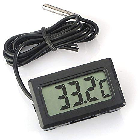 Eidyer Termometro digitale LCD Termometro con sonda esterna impermeabile per frigorifero Congelatore, Acquario Frigorifero Termometro portatile FishTank, 4.8cm × 2.8cm × 1.5cm (cavo: 100 cm)