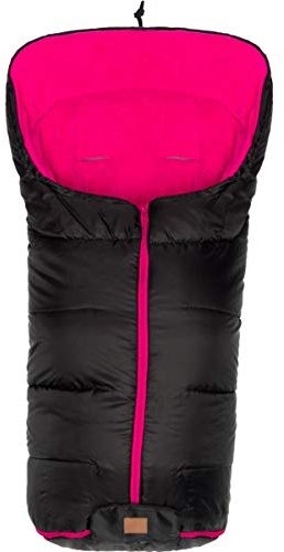 Winterfußsack ECO BIG für Buggy Kinderwagen Jogger Fußsack (SCHWARZ/PINK)