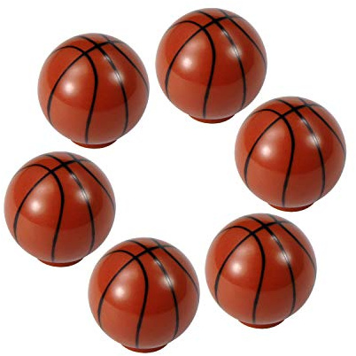 ZILucky Basketball Drawer knobs Ball Sports Party Theme Children and Baby Home Decor Drawer Pulls Handles for Dresser Cupboard Wardrobe Cabinet Kitchen Knobs Pack of 6 (Basketball)