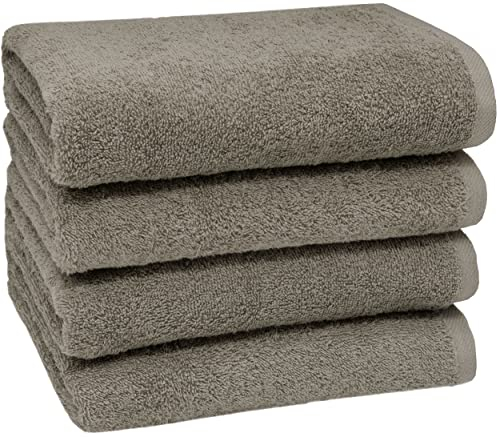 ZOLLNER 4er Set Handtücher - weiche und saugstarke Gästehandtücher - waschbar bis 95°C - Baumwolle - 50x100 cm in Fango