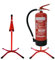Brandengel® Universalständer gerade Rohrstahl in rot mit X - Fuß und montierten Halter freistehender Ständer geeignet für 1 Feuerlöscher der Größe 6/9/12 kg/L