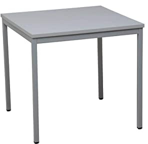 Schrank & Stuhl Mehrzwecktisch – Bürotisch mit Holztischplatte und verstellbaren Füßen, quadratischer Schreibtisch, einfache Montage und leicht zu reinigen, 80 x 80 cm, Grau