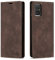 AFARER Handyhülle für Samsung Galaxy A51, mit Magnetverschluss klapphülle, Brieftasche Klappbar Ledertasche Leather Wallet case Stoßfest Schutz mit Kartenhalter,Klappständer Ständer - Kaffee