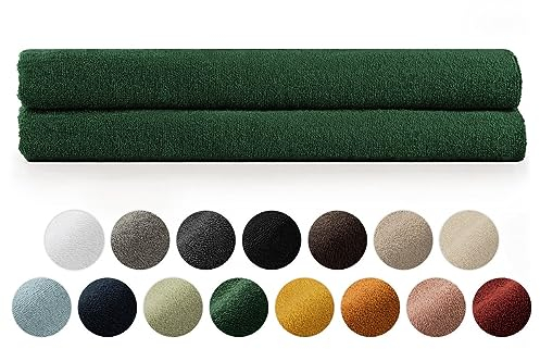 Blumtal Premium Frottier Handtücher Set 2 teilig 100% Baumwolle - Oeko-TEX zertifiziertes Towel 2X (80x200 cm) - Ultra saugstarkes Frottier Handtücher Set waschbar °60 - Towel - Handtuch Dunkelgrün