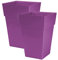 Moda Milano 28L 28 Litre Plastic Gloss Planters, Set of 2 - AUBERGINE Colour - Dimensions: 46cm (H) x 31cm (W) x 31cm (D)