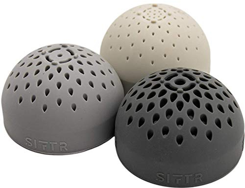SIFTR Lot de 3 mini passoires et passoires en silicone pour économiser de l'espace