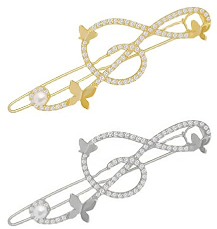 Lurrose 2 Stück Haarspangen Musik Haarspangen Strass Haarnadeln Hochzeit Haarnadeln Party Haarschmuck für Geburtstag Party Fotografie