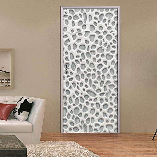 YQLKD 3D Türaufkleber Blumen Gips Loch Modellierung PVC Bild wasserdichte Paste Dekoration Aufkleber Poster