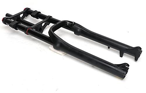 QHY Doppelbrücken - Federgabel Für 26 Zoll Downhill | Gabelschaft Außendurchmesser 28,5 Mm|270 Mm Schaftlänge 1-1/8' Magnesiumlegierung MTB Bike Gas Gabel Schulter Steuerung 100mm Für Scheibenbremse