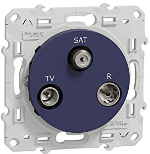 Schneider Electric - Odace, prise TV/FM/SAT Anthracite, 1 entrée, à vis - S540461