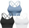 Sykooria Damen amb00393_b+sb+w_l Sports Bra, A-schwarz+hellblau+weiß, L EU